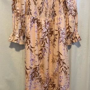 HOUSE OF HARLOW 1960 BEAUTIFUL PEACH FLORAL  DRESS NWOT